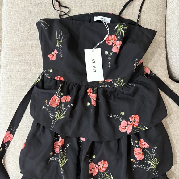 LIKELY Tiered Black Ruffle Sharon Dress - Picture 9 of 9